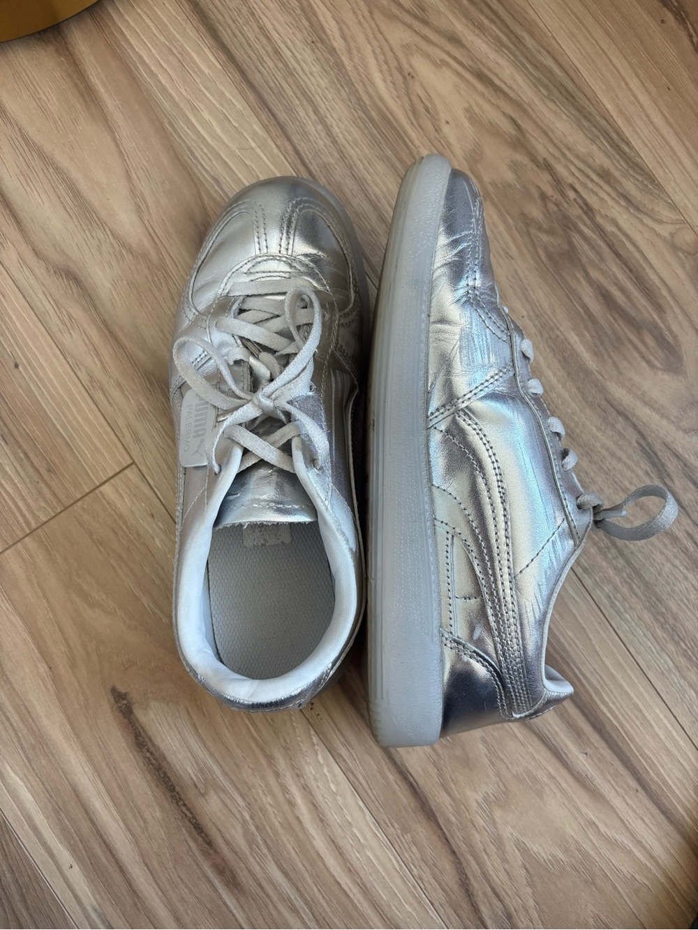 Puma Metallic Silver Low-Top Sneakers